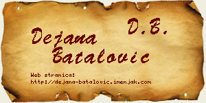 Dejana Batalović vizit kartica